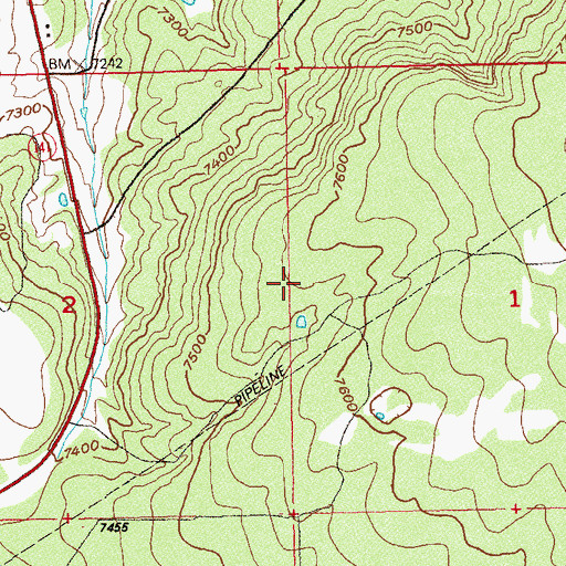 Topographic Map of Oliver Vanadium Mine, CO