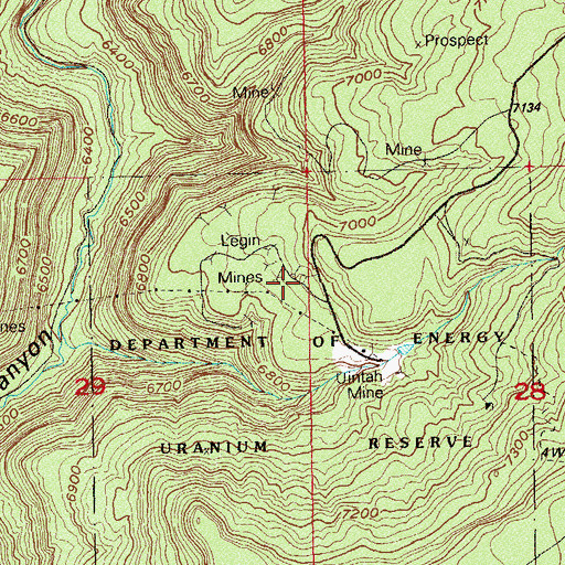 Topographic Map of Sam Mine, CO