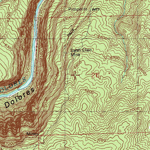 Topographic Map of Fox Mine, CO