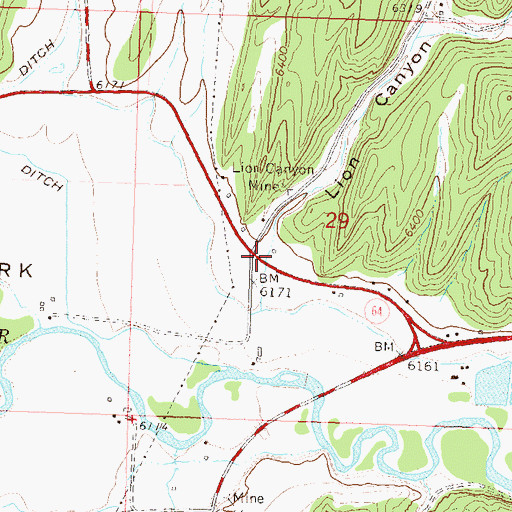 Topographic Map of Lion Canyon, CO