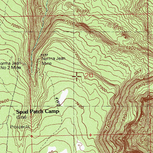 Topographic Map of Little Roy Mine, CO