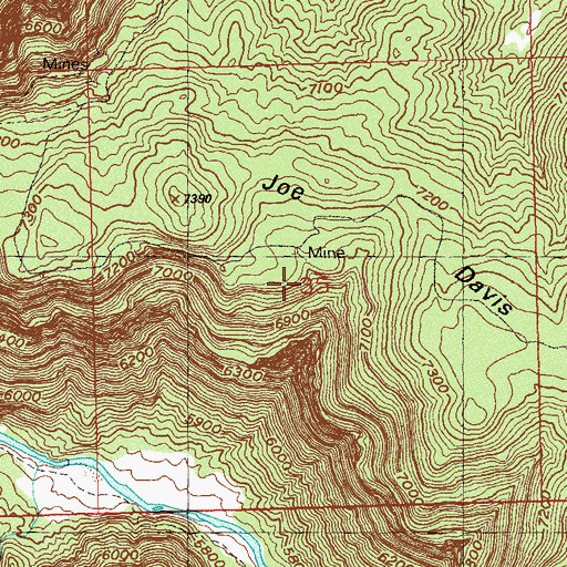 Topographic Map of Red Rock Four and Five Mines, CO