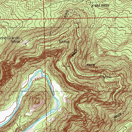Topographic Map of Red Top Mine, CO