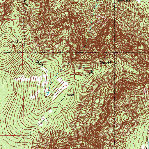 Topographic Map of S.B. Group Mine, CO