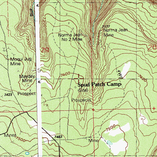 Topographic Map of Depression Mine, CO