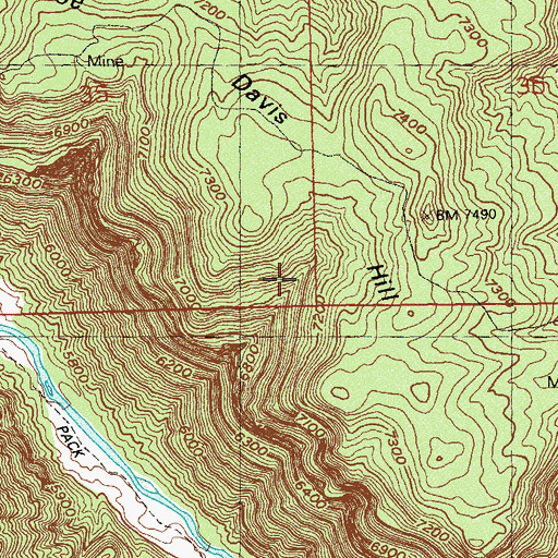 Topographic Map of Space Ship Number One Mine, CO