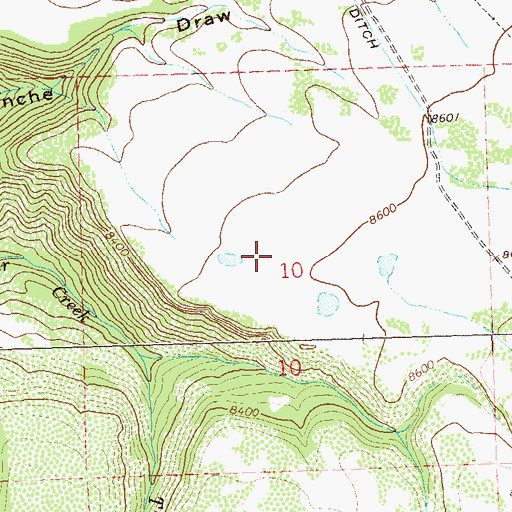 Topographic Map of Beaver-Perkin Placers, CO