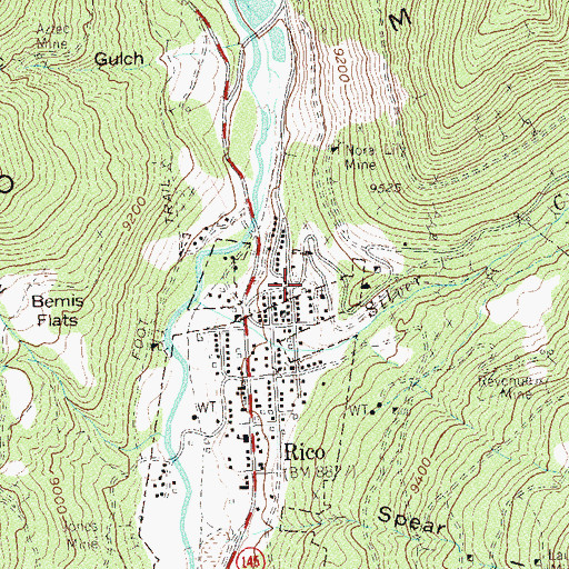 Topographic Map of Badger Tunnel Mine, CO