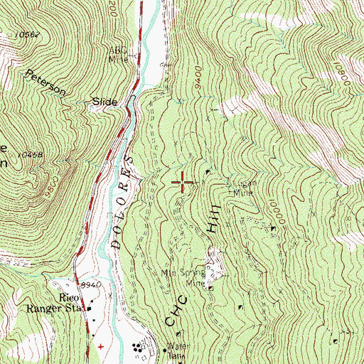 Topographic Map of Blaine Tunnel Mine, CO