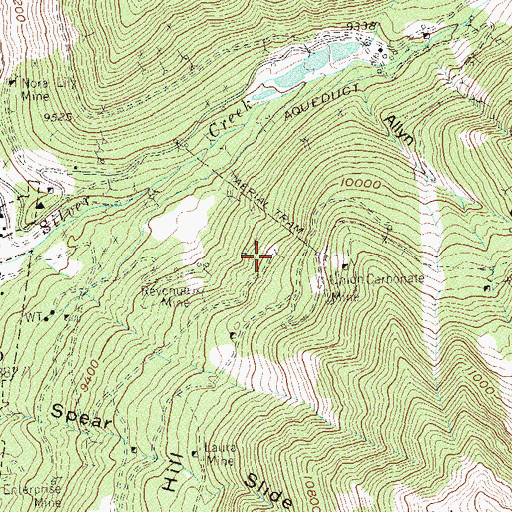 Topographic Map of Buckhorn Tunnel Mine, CO