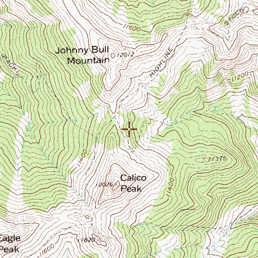Topographic Map of Caledonia Mine, CO
