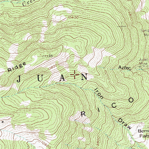Topographic Map of California Mine, CO