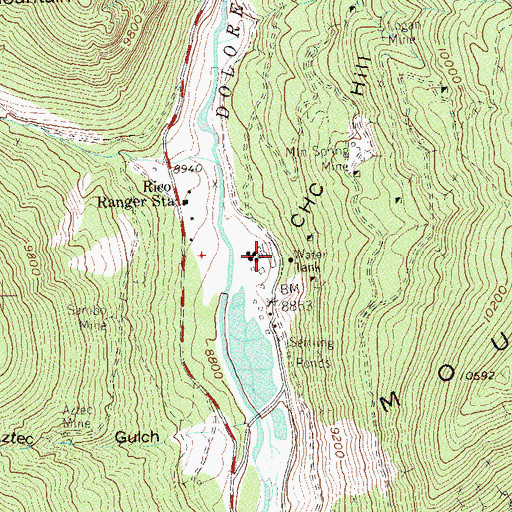 Topographic Map of Clan Campbell Mine, CO
