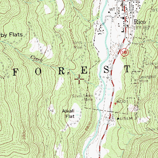 Topographic Map of Cowdrey Mine, CO