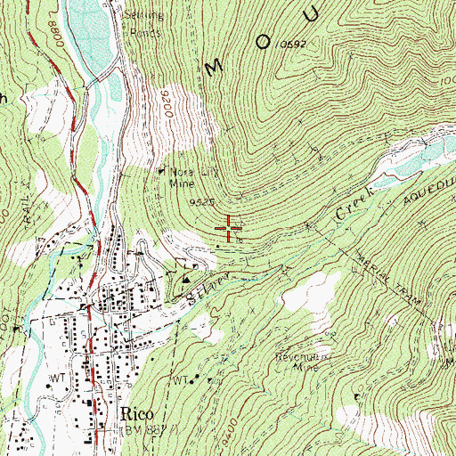 Topographic Map of Falcon Mine, CO