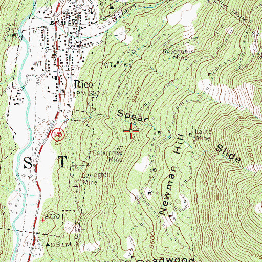 Topographic Map of Golden Fleece Mine, CO