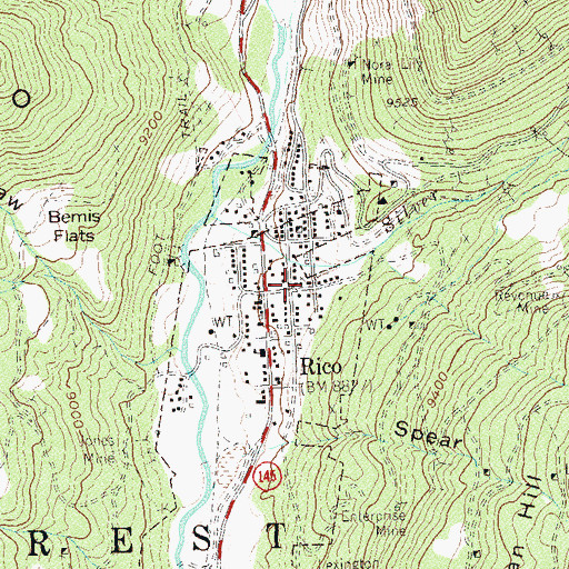 Topographic Map of Graysill Mine, CO