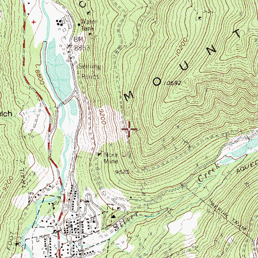 Topographic Map of Hope and Cross Mine, CO