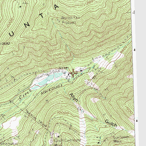 Topographic Map of Humboldt Tunnel Mine, CO