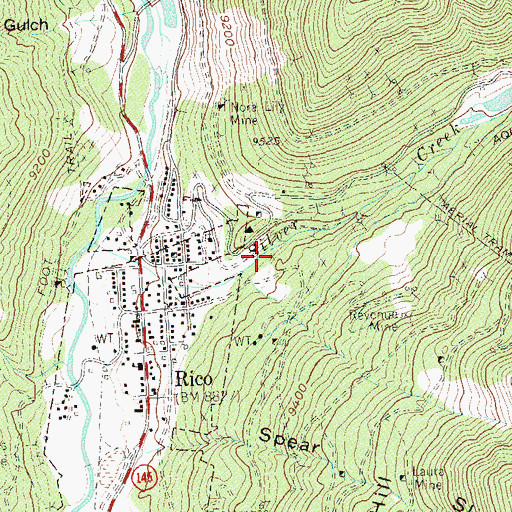 Topographic Map of Iron Dollar Mine, CO