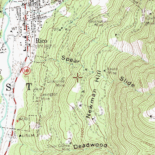 Topographic Map of Isabella Shaft Mine, CO
