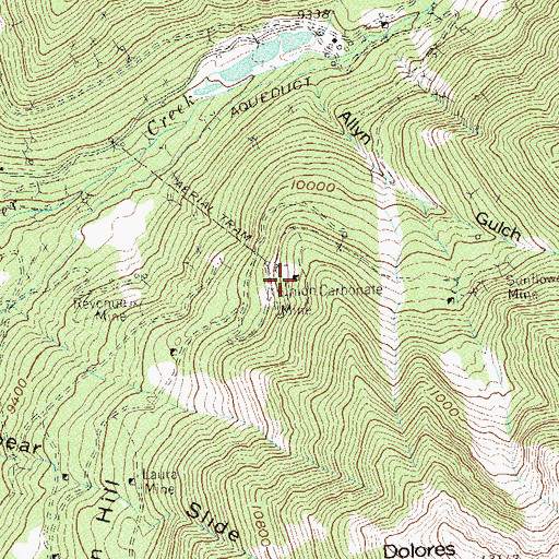 Topographic Map of Jones Tunnel Mine, CO