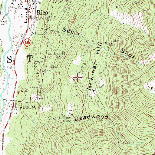 Topographic Map of Jumbo Number Three Mine, CO