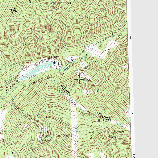Topographic Map of Laxey Mine, CO