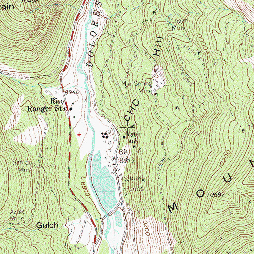 Topographic Map of Lily D Mine, CO