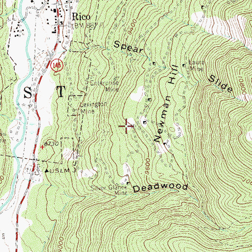Topographic Map of Montezuma Mine, CO