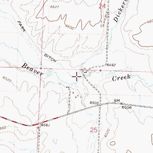 Topographic Map of Dickerville Creek, CO