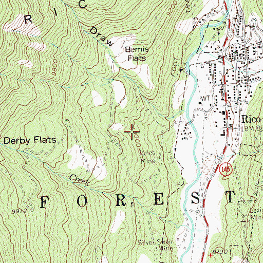 Topographic Map of Bancroft Mine, CO