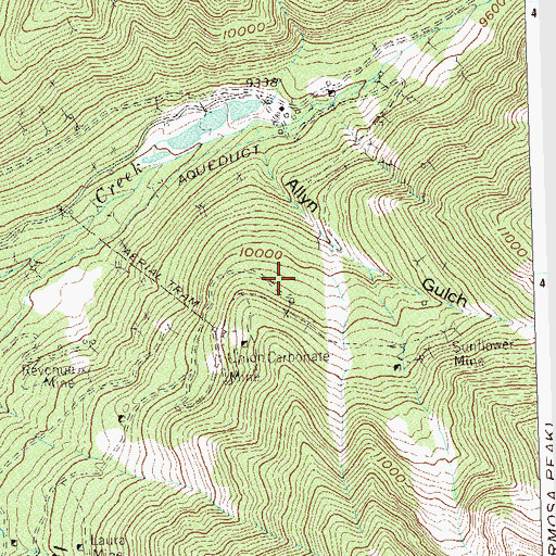 Topographic Map of Sawyer Shaft Mine, CO