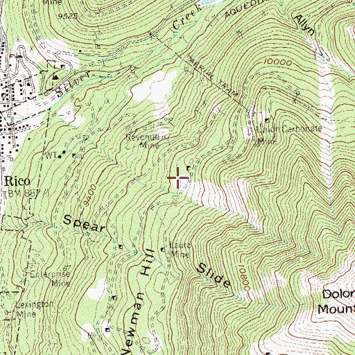 Topographic Map of Song Bird Tunnel Mine, CO