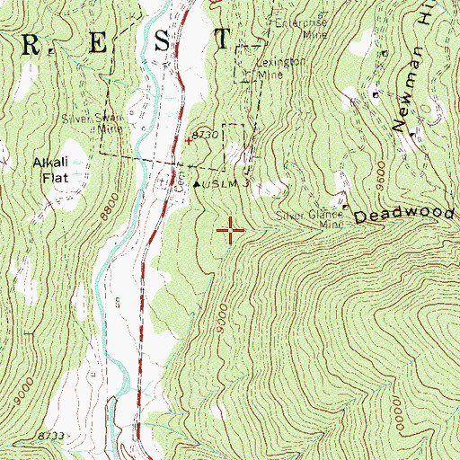 Topographic Map of Stephanite Mine, CO