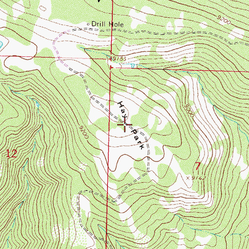 Topographic Map of Hay Park, CO