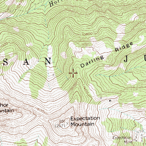 Topographic Map of Uncle Remus Mine, CO