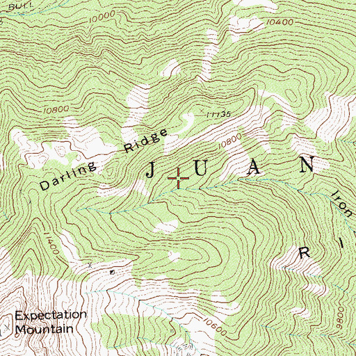 Topographic Map of Zulu Chief Mine, CO