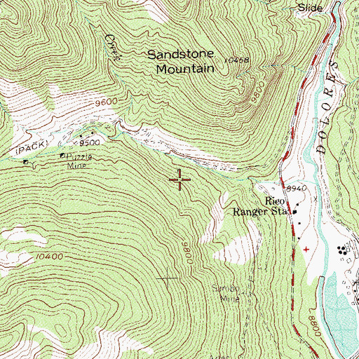 Topographic Map of Dolly Mine, CO