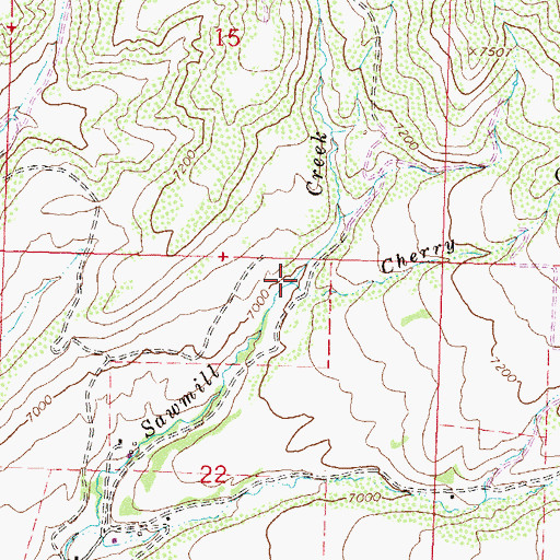 Topographic Map of Cherry Creek, CO