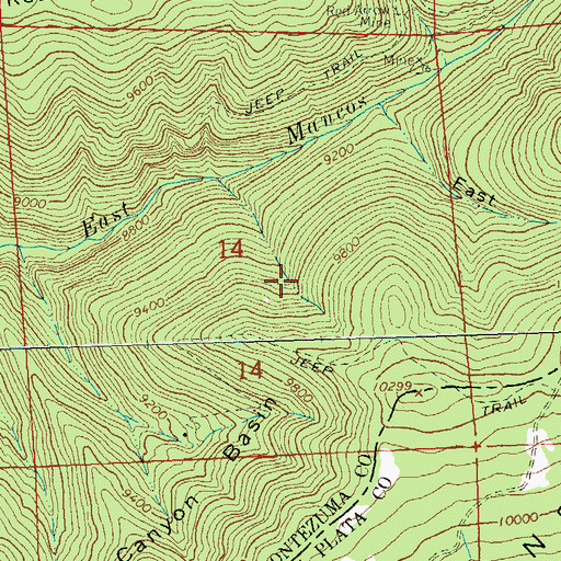 Topographic Map of Belle Placer Mine, CO