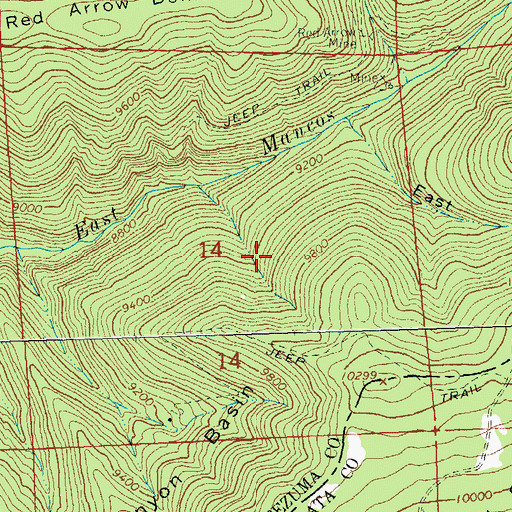 Topographic Map of Twin Canyons Claims, CO