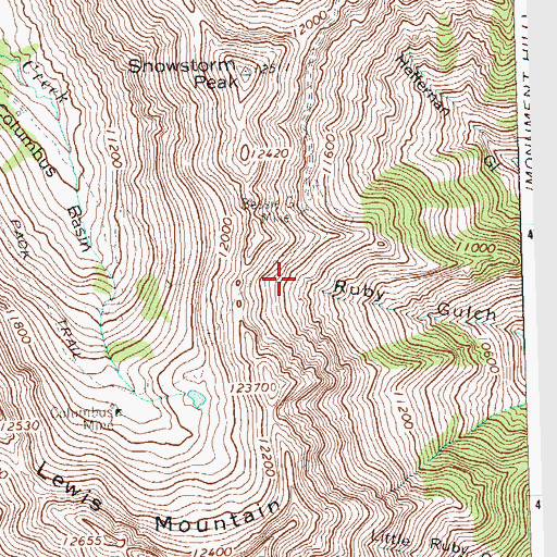 Topographic Map of Aurora Mine, CO