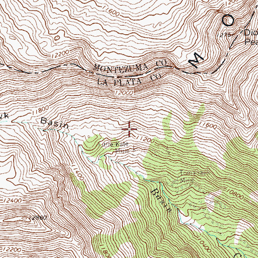 Topographic Map of Black Diamond Group Mine, CO