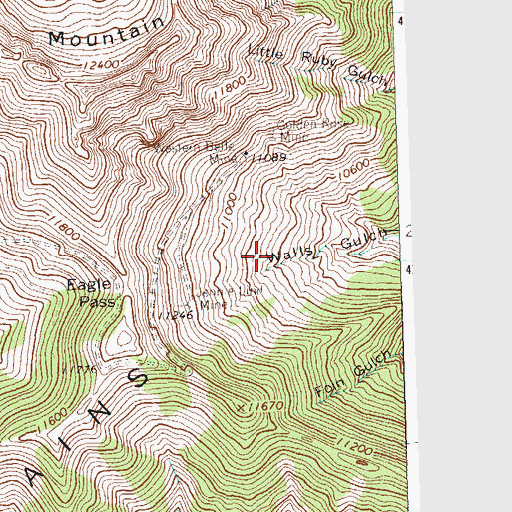 Topographic Map of Buffalo-Bristol Claims, CO