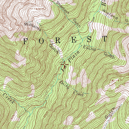 Topographic Map of Camp Bird Mine, CO