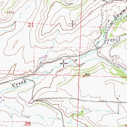 Topographic Map of Sawmill Creek, CO