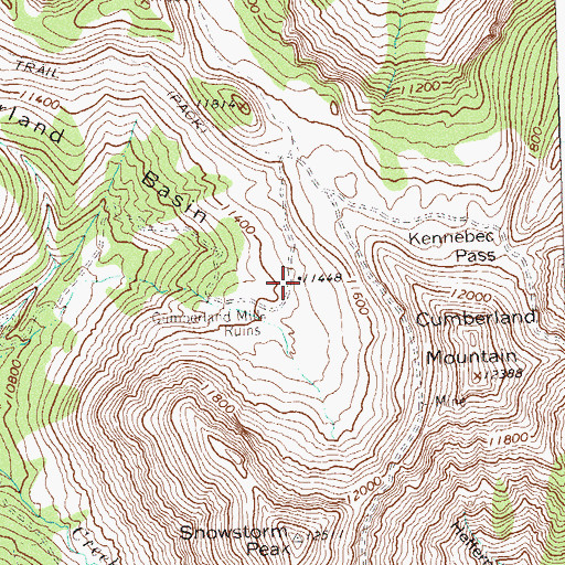 Topographic Map of Cumberland Mine, CO