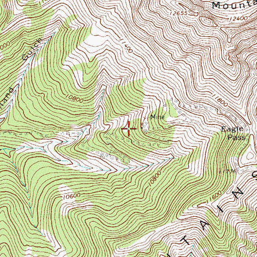Topographic Map of Eagle Pass Mine, CO