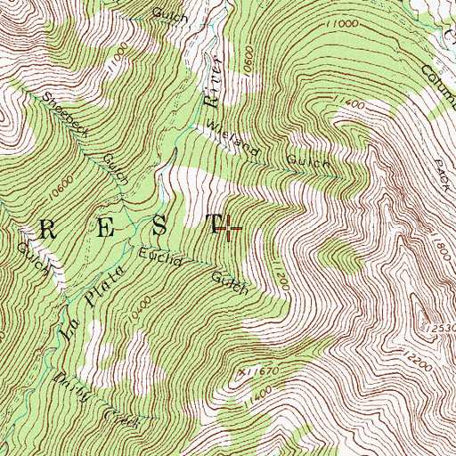 Topographic Map of Euclid Mine, CO